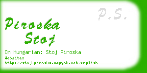 piroska stoj business card